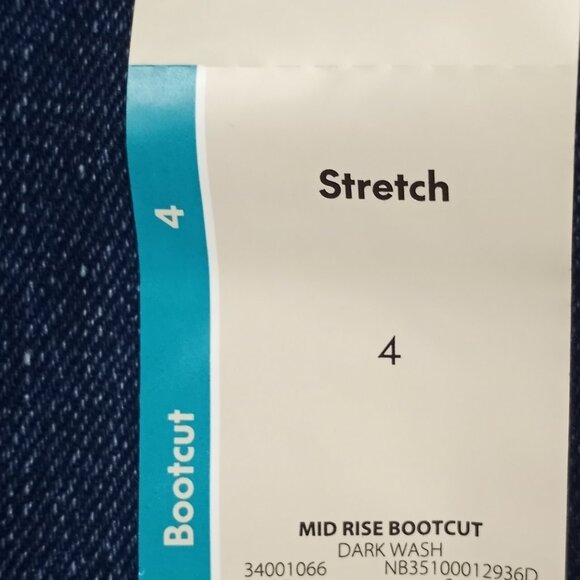 NWT No Boundaries Boot Cut Denim Jeans Womens 4 Mid Rise Dark Wash Stretch - Picture 7 of 7